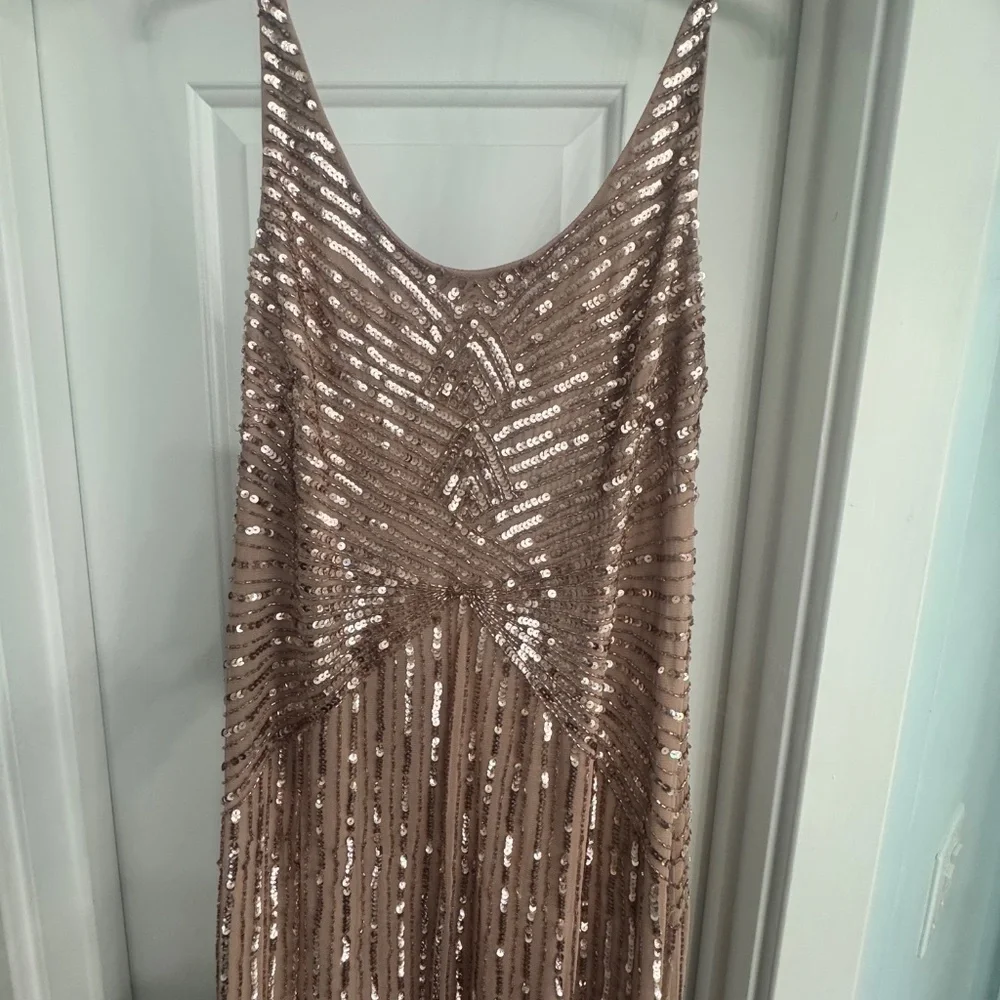 Adrianna Papell Size 14 Rose/blush sequins - Picture 9 of 10